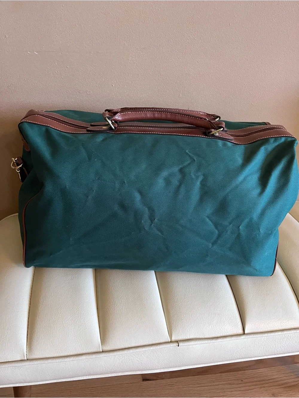 Vtg 90s Polo Ralph Lauren green Luggage Set of 2 Pieces messenger and weekender